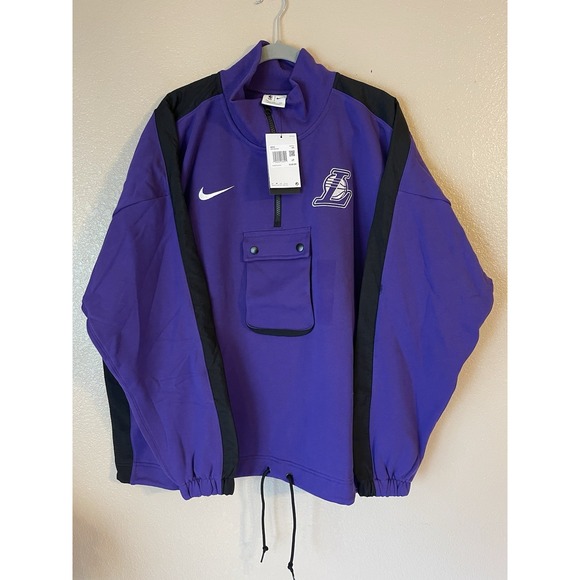 Men's 2XL NWT Los Angeles Lakers Nike Courtside 1/4 Zip Jacket Purple